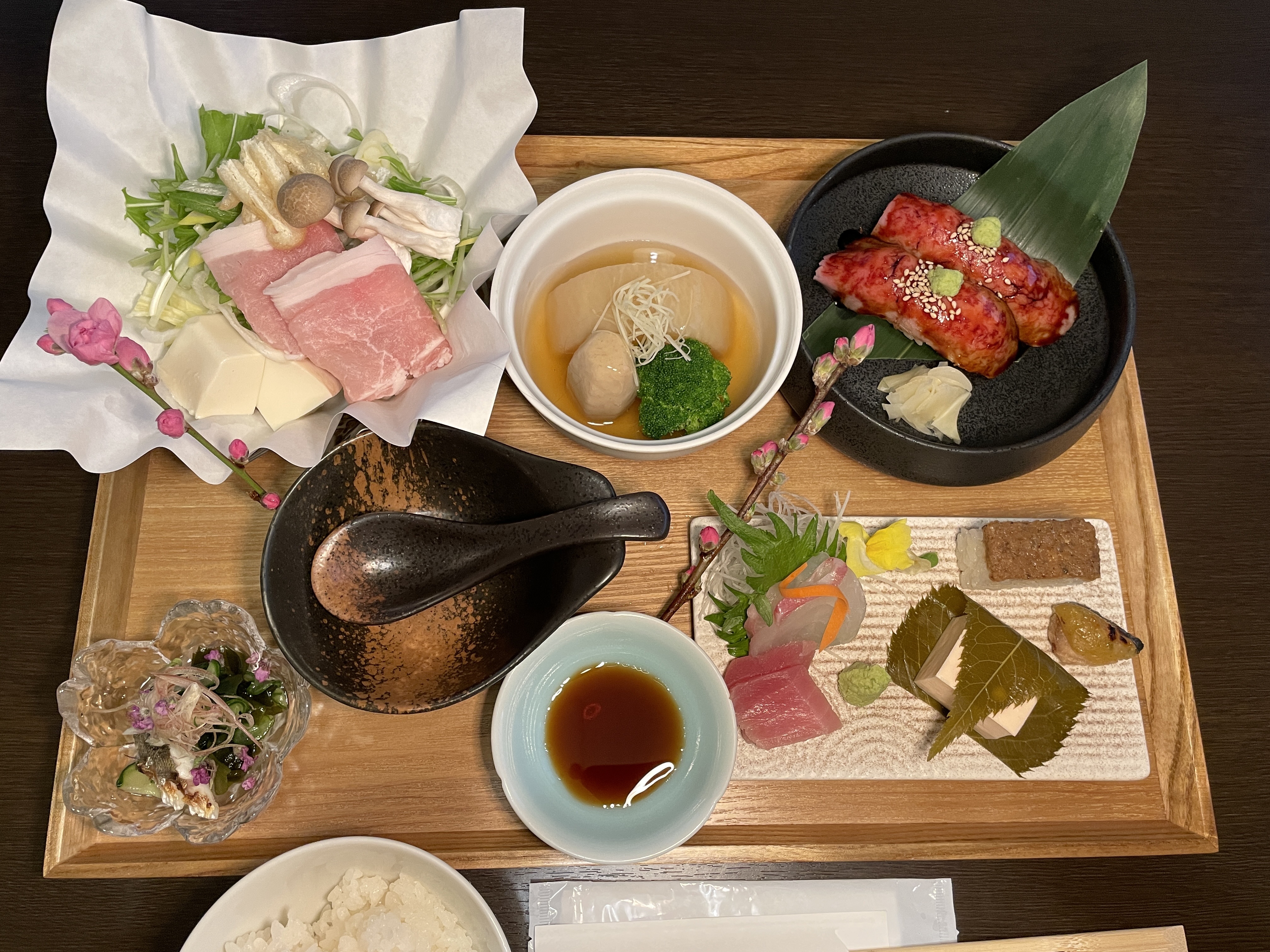 団体向けの和牛握り寿司御膳